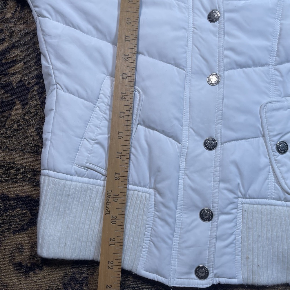 Y2K Hollister white puffer jacket Womens Size Medium - Picture 8 of 12